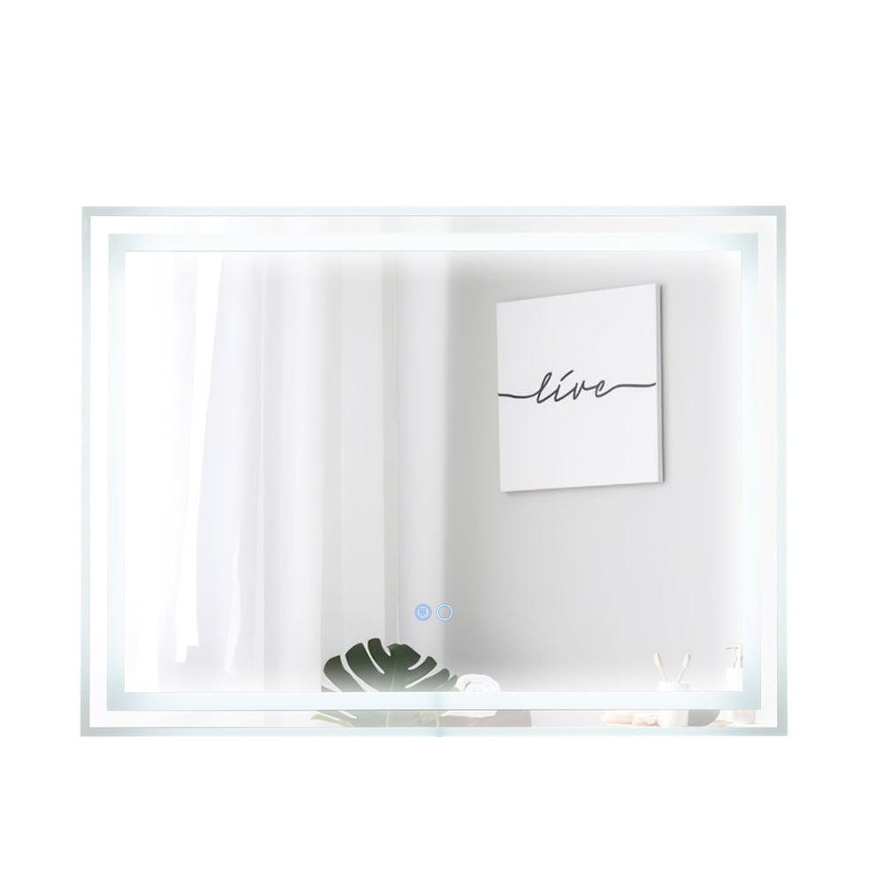 80 x 60 CM LED Bathroom Mirror with 3-Color Dimmable Lights