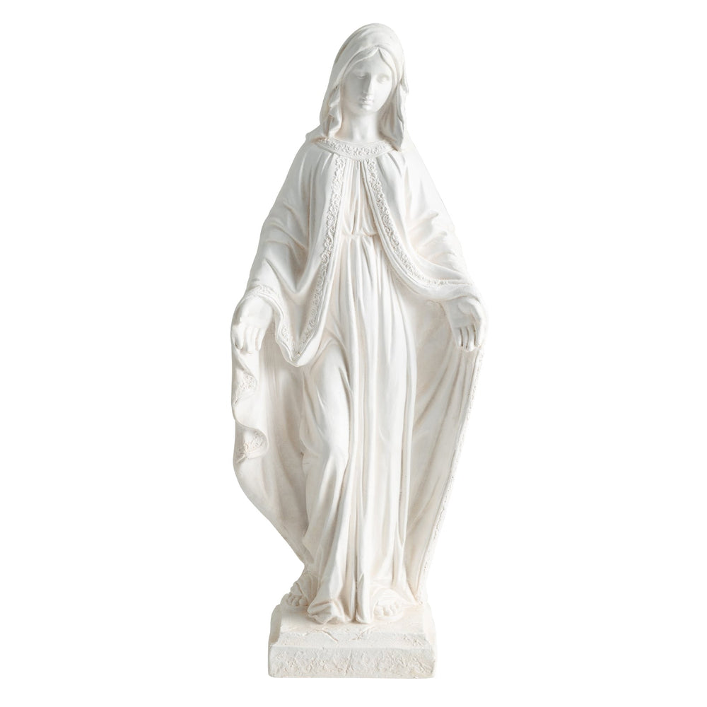 80cm Virgin Mary Statue with Aged Finish for Yard Patio-White