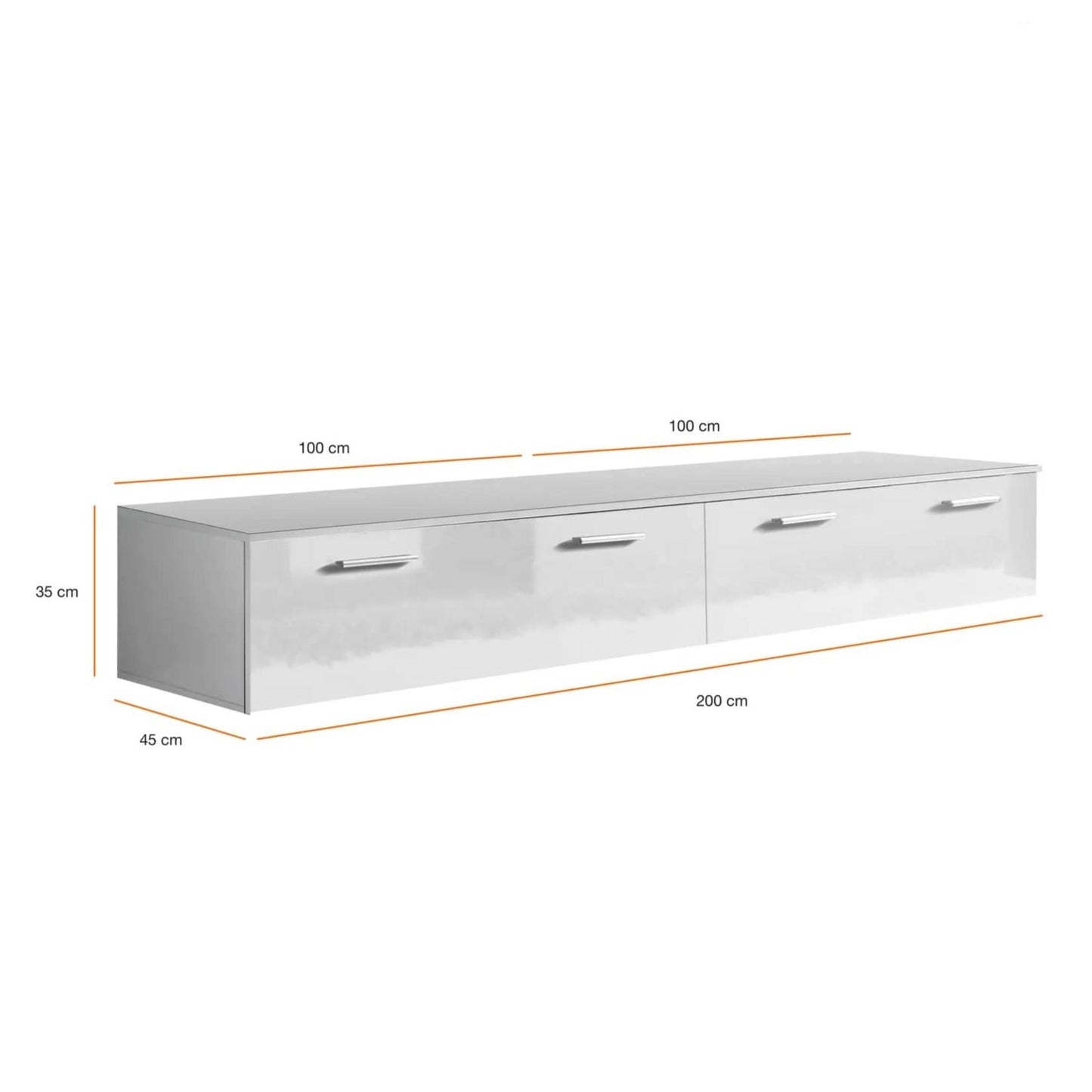 Duo TV Cabinet in White Gloss