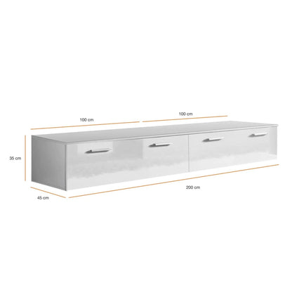 Duo TV Cabinet in White Gloss