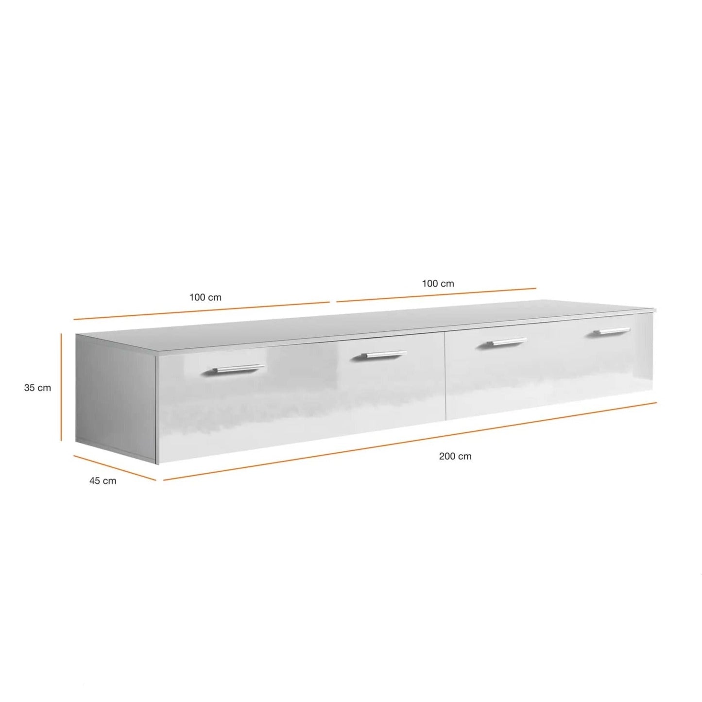 Duo TV Cabinet in White and Black Gloss