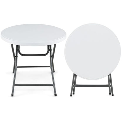 81 CM Round Folding Plastic Table with Thickened HDPE Tabletop