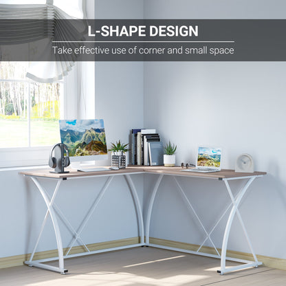 Vinsetto L-Shaped Computer Desk Corner PC Table Writing Workstation Home Office, White