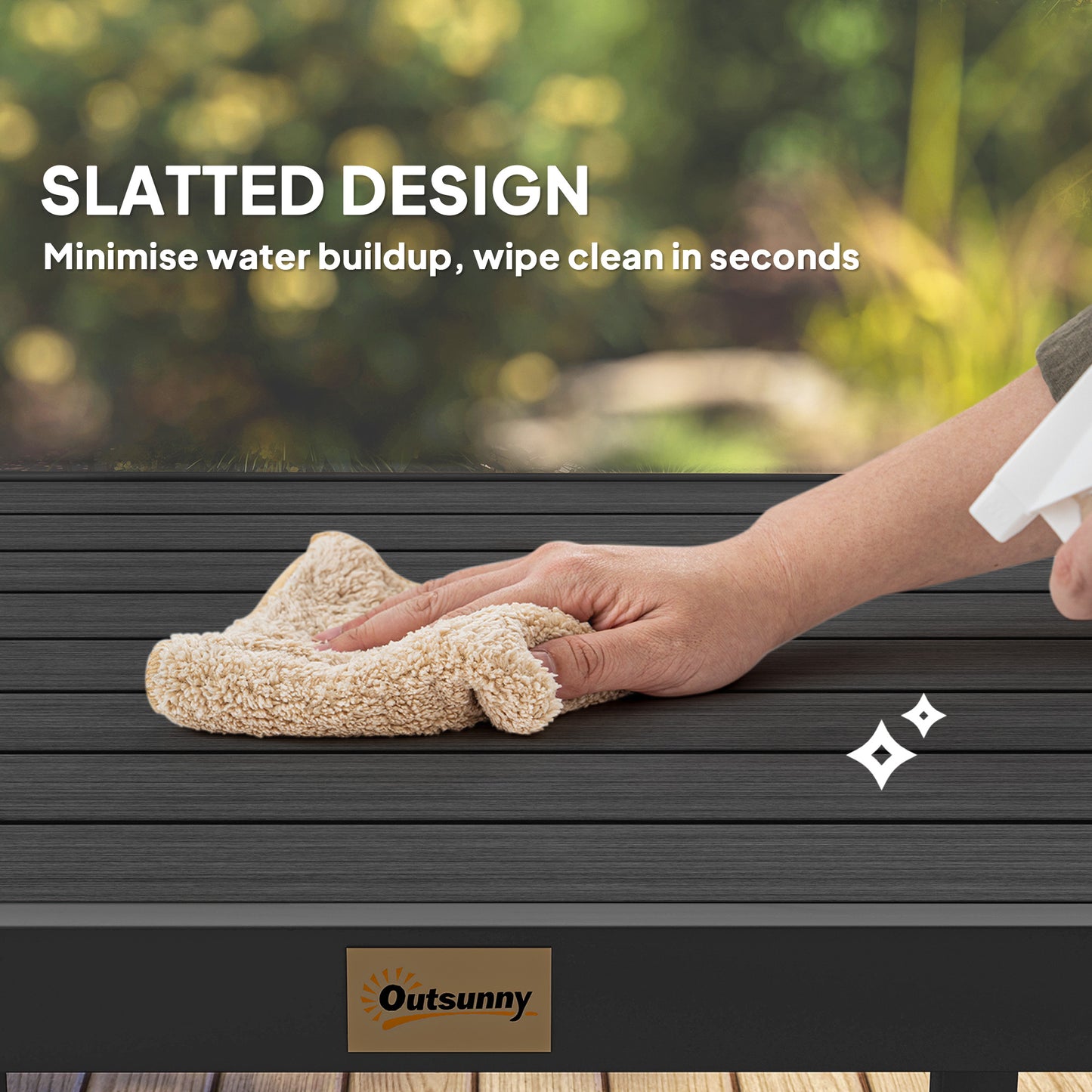 Outsunny 78 cm Garden Dining Table for 4 People, Square Outdoor Coffee End Side Table with Aluminium Legs, Black