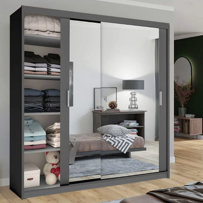 Chicago II Sliding Door Wardrobe - Grey and 5 Colours 5 Sizes