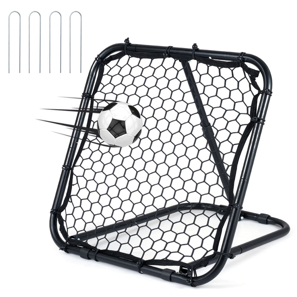 85 x 85 cm Football Rebounder with 5 Adjustable Angles and 4 Ground Stakes