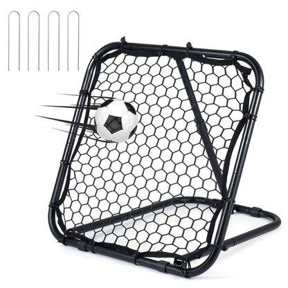 85 x 85 cm Football Rebounder with 5 Adjustable Angles and 4 Ground Stakes