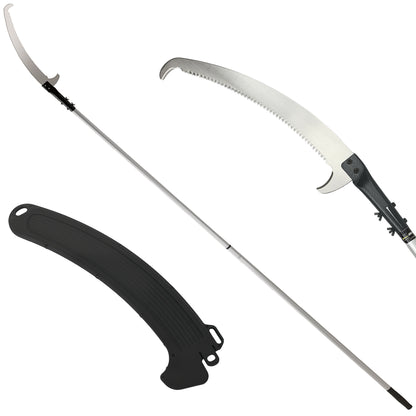 Outsunny Manual Pole Saw, 1.8-2.9 m Extendable Tree Pruner, Tree Lopper Long Reach Telescopic with Extendable Handle & 40 cm Saw for Tree Trimming