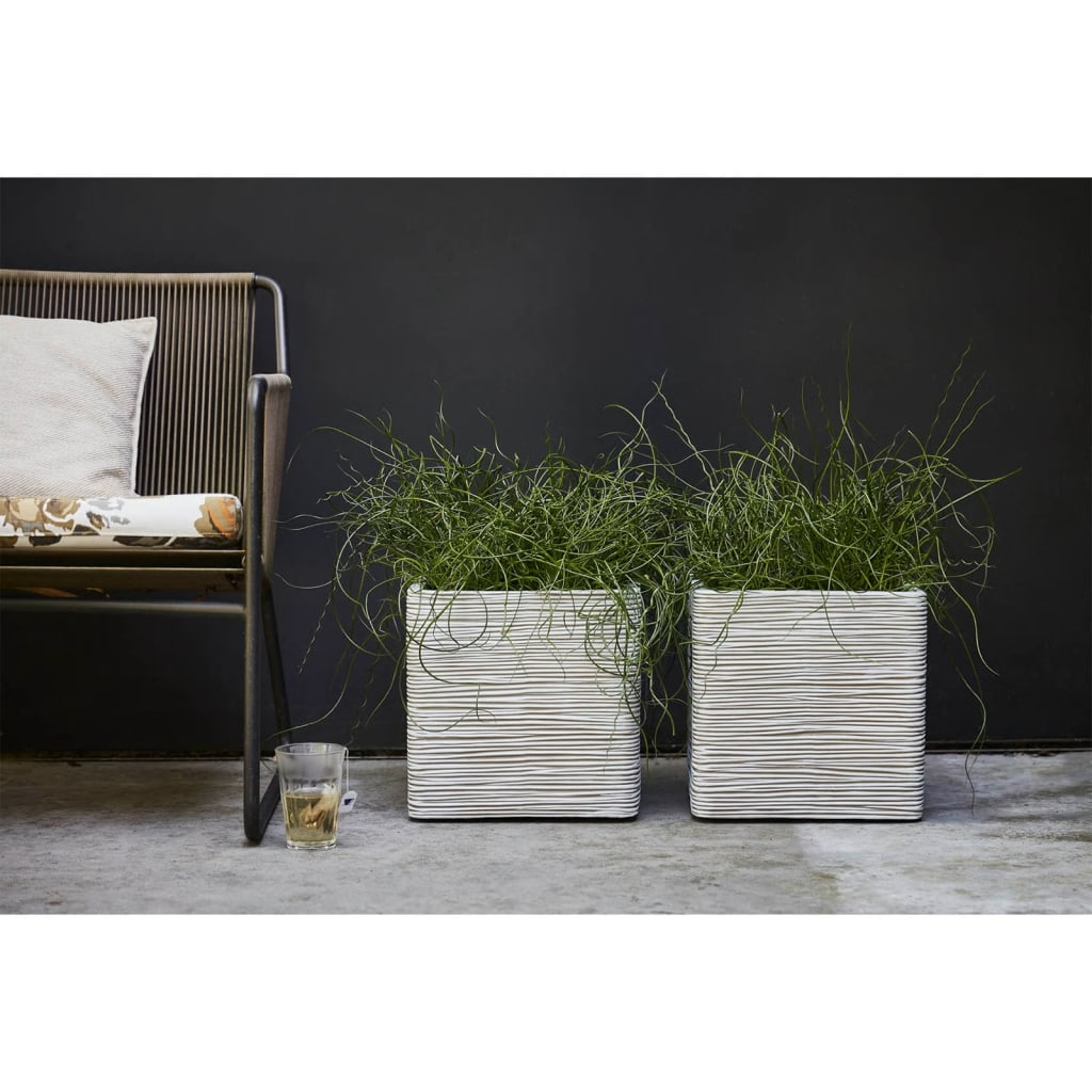 Capi Planter Nature Rib Square 30x30 cm Ivory KOFI902