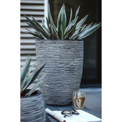 Capi Vase Nature Rib Elegant Low 36x47 cm Anthracite KOFZ782