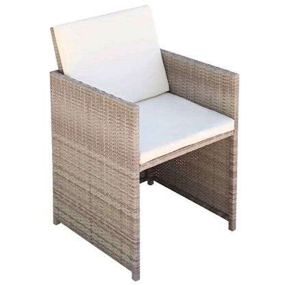 42558 vidaXL 13 Piece Outdoor Dining Set with Cushions Poly Rattan Beige 6