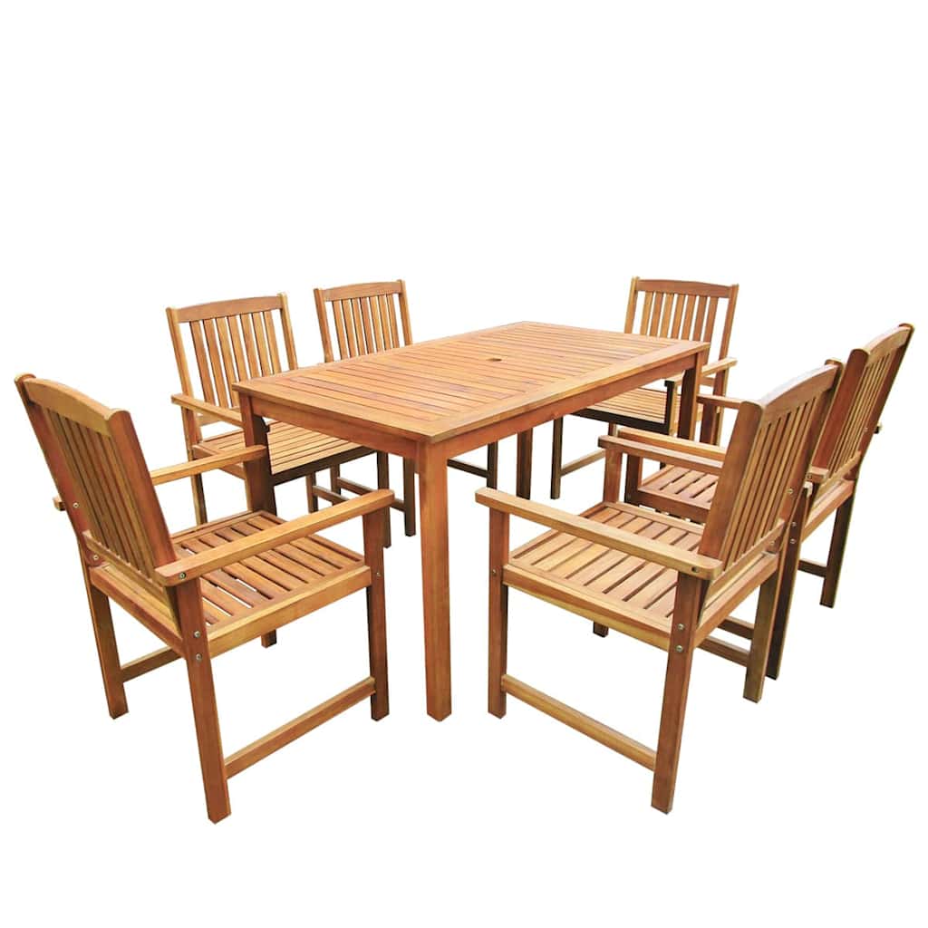 42623 vidaXL 7 Piece Outdoor Dining Set Solid Acacia Wood 1