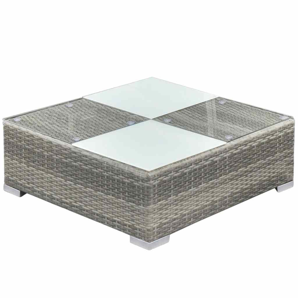 42746 vidaXL 8 Piece Garden Lounge Set with Cushions Poly Rattan Grey 4
