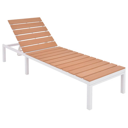 42868 vidaXL Sun Lounger Aluminium and WPC Brown 1