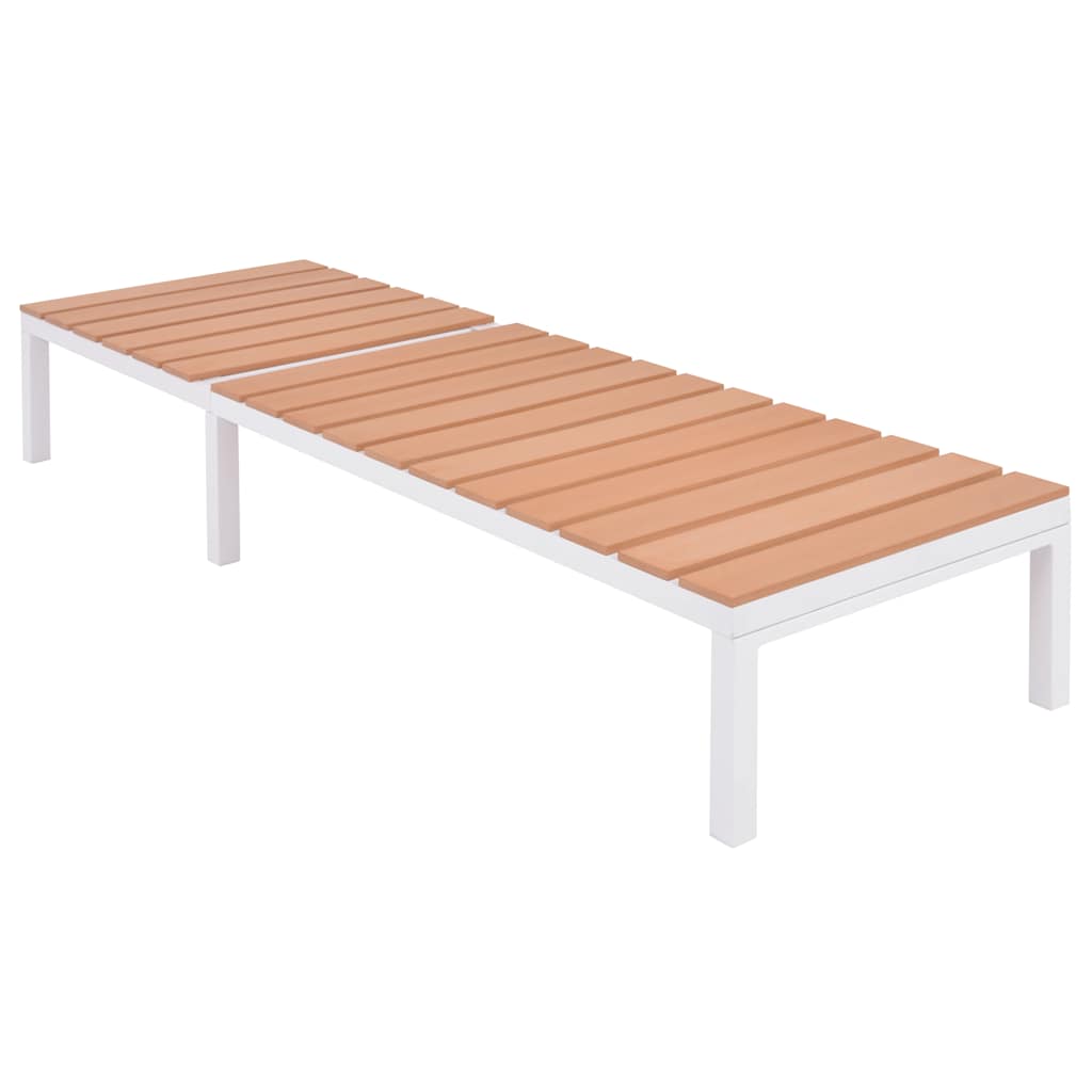 42868 vidaXL Sun Lounger Aluminium and WPC Brown 6