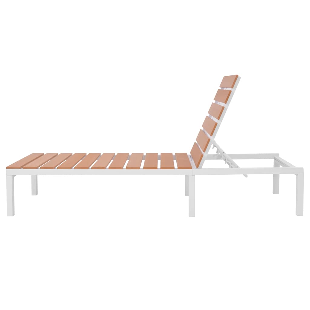 42868 vidaXL Sun Lounger Aluminium and WPC Brown 2