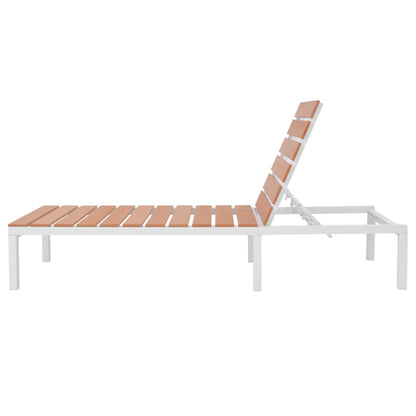 42868 vidaXL Sun Lounger Aluminium and WPC Brown 2