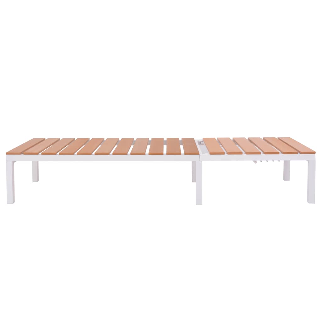 42868 vidaXL Sun Lounger Aluminium and WPC Brown 3