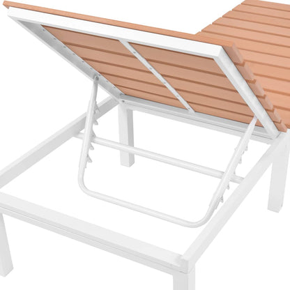 42868 vidaXL Sun Lounger Aluminium and WPC Brown 5
