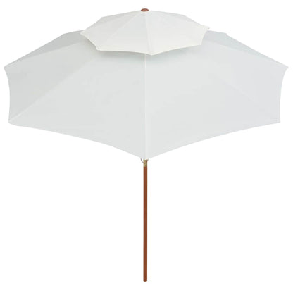 Double Decker Parasol with Wooden Pole 270 cm Cream