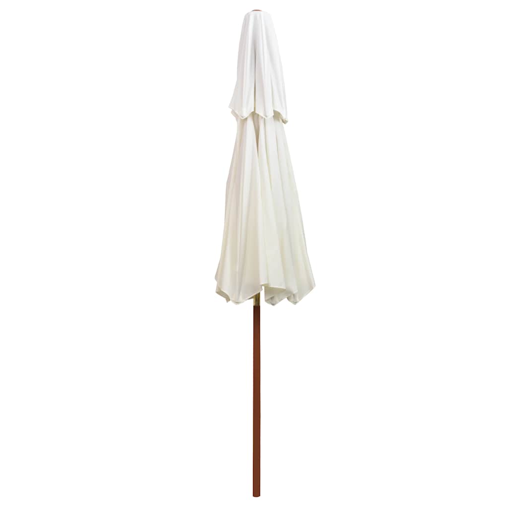 Double Decker Parasol with Wooden Pole 270 cm Cream