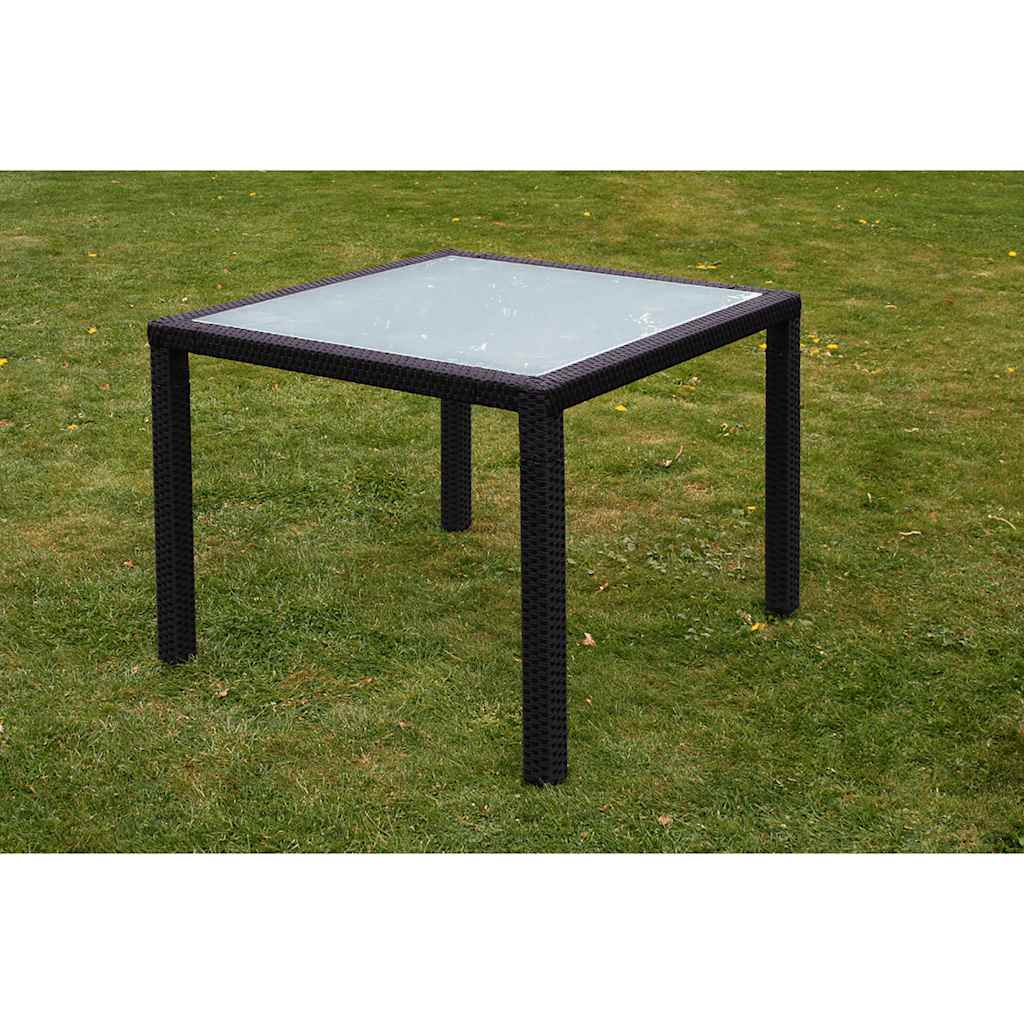 vidaXL 5 Piece Outdoor Dining Set with Cushions Poly Rattan Black 5