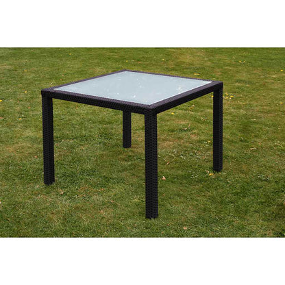 vidaXL 5 Piece Outdoor Dining Set with Cushions Poly Rattan Black 5