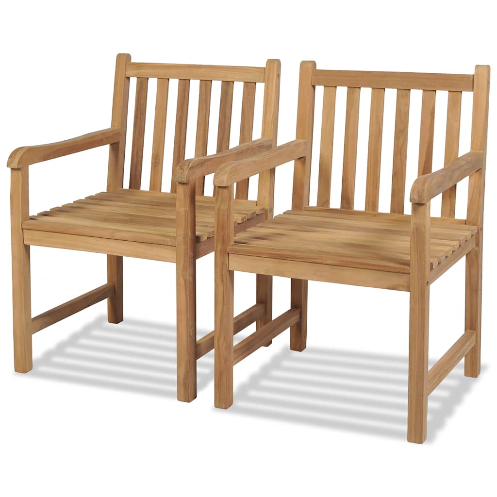 vidaXL Outdoor Chairs Solid Teak Wood