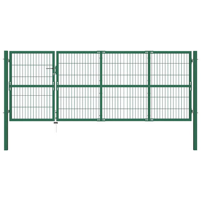 Garden Gate with Posts Steel 350 x 120 cm