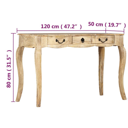 vidaXL Console Table Solid Mango Wood 120x50x80 cm