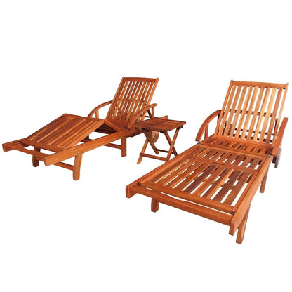 vidaXL Sun Lounger 2 pcs Solid Acacia Wood