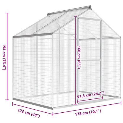 vidaXL Outdoor Aviary Aluminium 178x122x194 cm 5