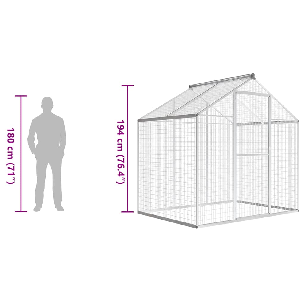 vidaXL Outdoor Aviary Aluminium 178x122x194 cm 6