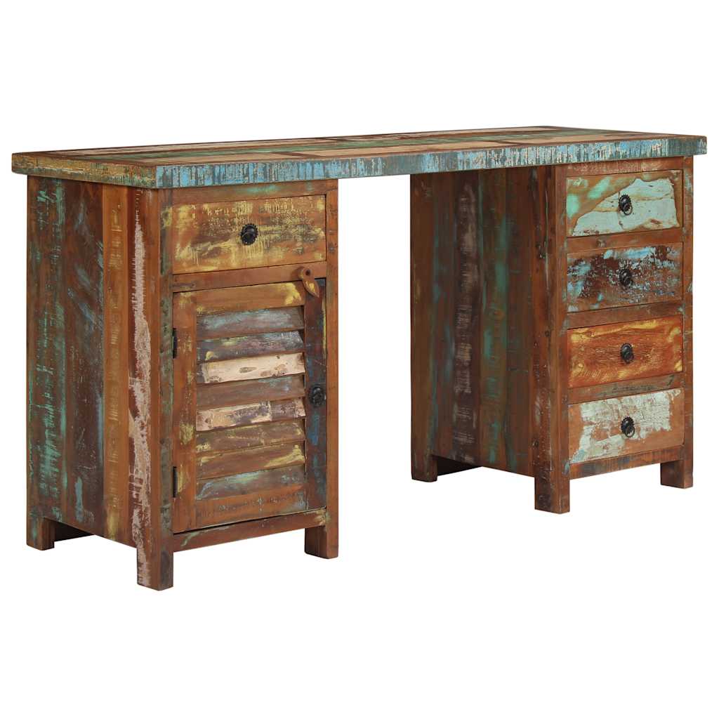 244846 vidaXL Pedestal Desk Solid Reclaimed Wood 140x50x77 cm 1