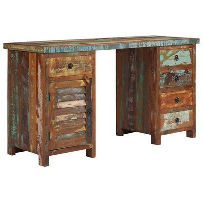 244846 vidaXL Pedestal Desk Solid Reclaimed Wood 140x50x77 cm 1