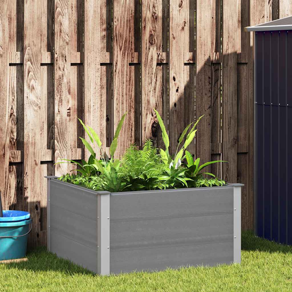 vidaXL Garden Raised Bed WPC Grey Depth 100 cm