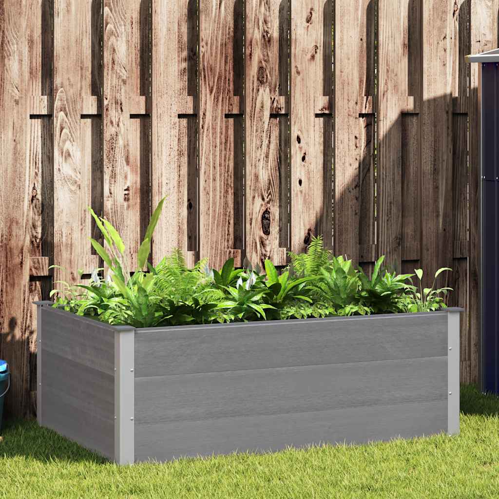 vidaXL Garden Raised Bed WPC Grey Depth 100 cm