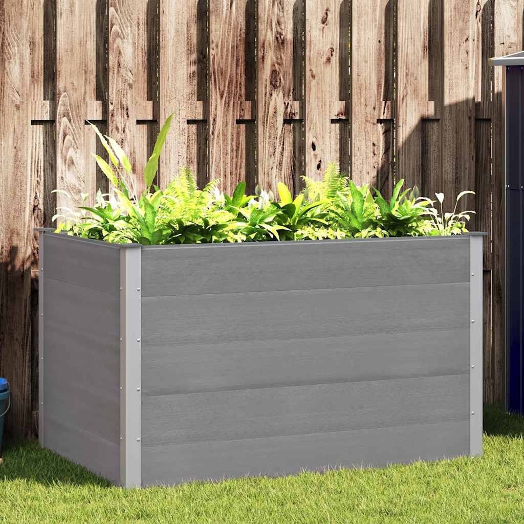 vidaXL Garden Raised Bed WPC Grey Depth 100 cm
