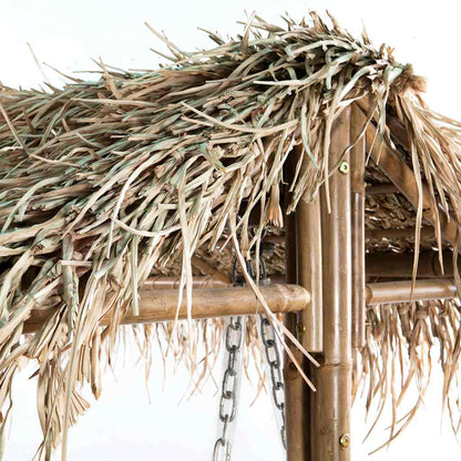vidaXL 2-Seater Swing Bench with Palm Leaves Bamboo 202 cm 5