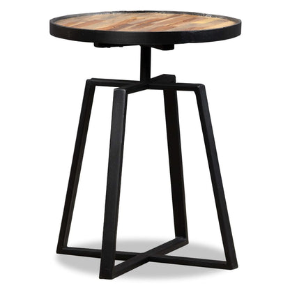 vidaXL Side Table Round Solid Reclaimed Teak