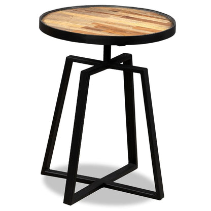 vidaXL Side Table Round Solid Reclaimed Teak