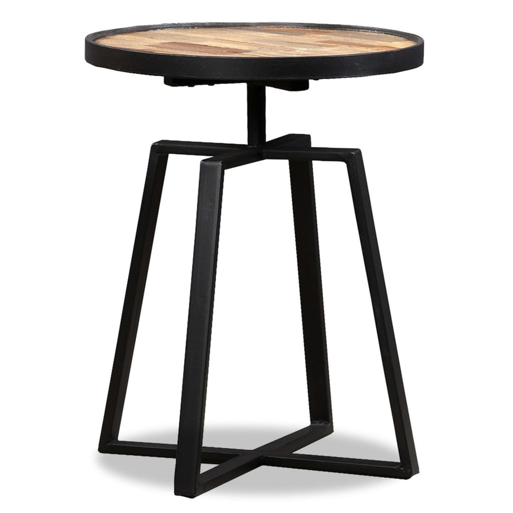 vidaXL Side Table Round Solid Reclaimed Teak