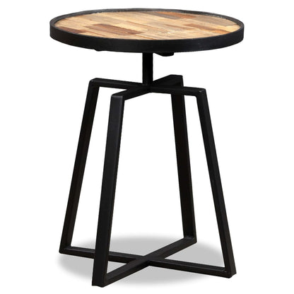 vidaXL Side Table Round Solid Reclaimed Teak