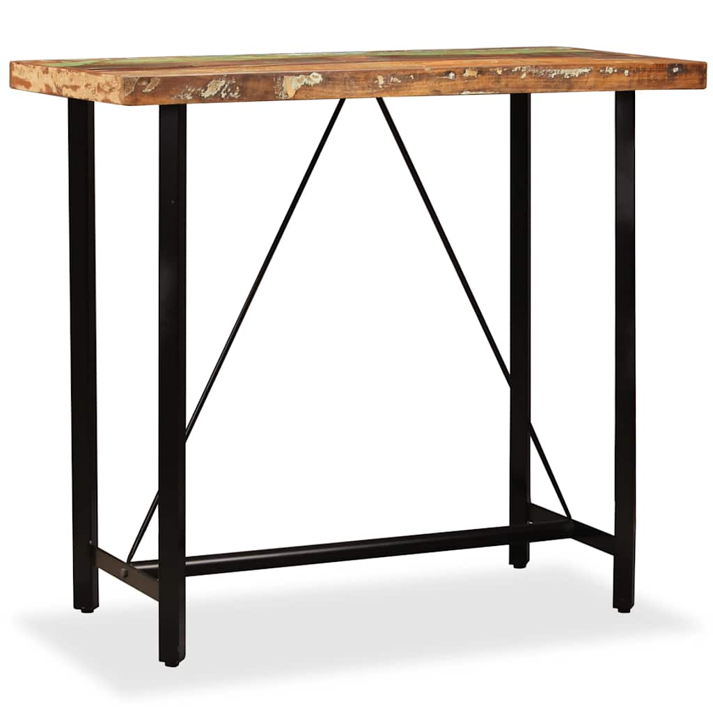 Bar Table Solid Reclaimed Wood Brown 120 cm 60 cm
