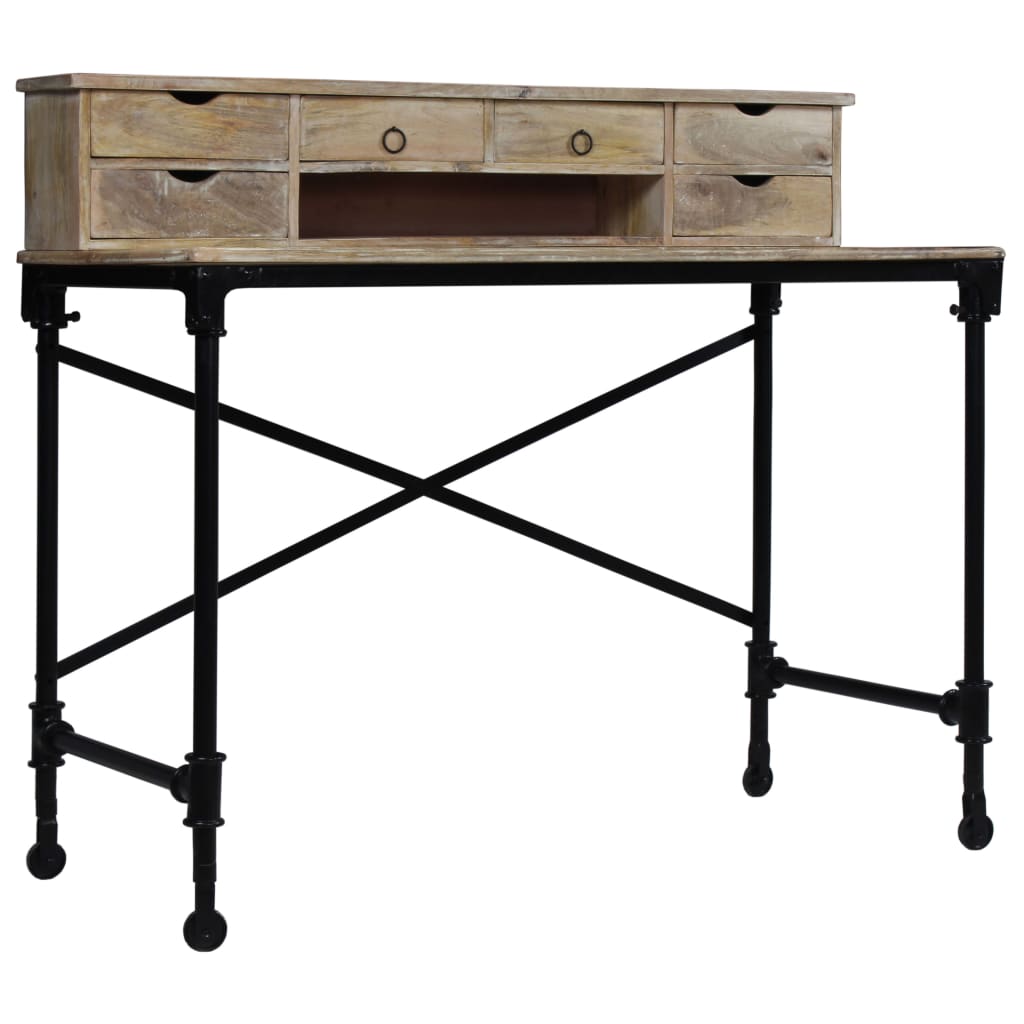 244947 vidaXL Writing Desk Solid Mango Wood and Steel 110x50x96 cm 2