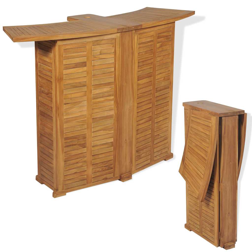 43805 vidaXL 3 Piece Bistro Set with Folding Chairs Solid Teak Wood 3