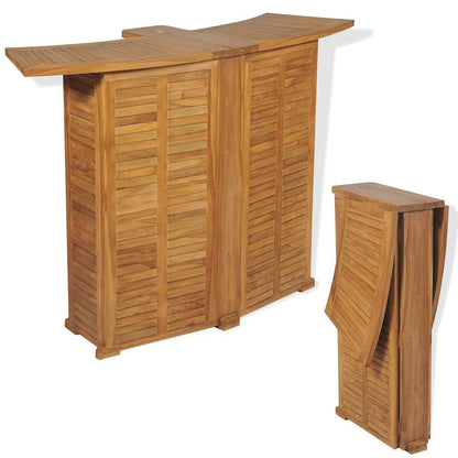 43805 vidaXL 3 Piece Bistro Set with Folding Chairs Solid Teak Wood 3