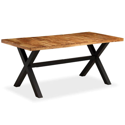 vidaXL Dining Table | Natural Wood, Black 1