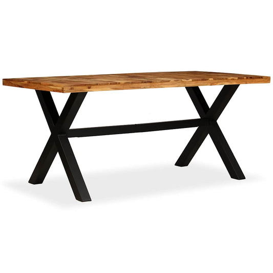 vidaXL Dining Table | Natural Wood, Black 2