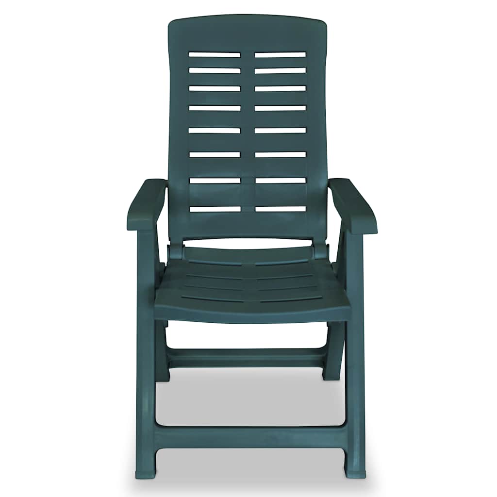 vidaXL Reclining Folding Chairs 6 pcs Plastic Green 3